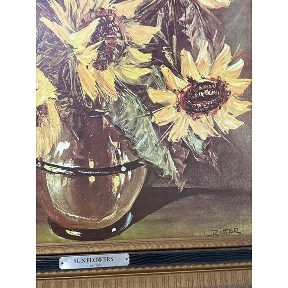 Vintage Sunflowers Painting Wall Art - Picture 2 of 9